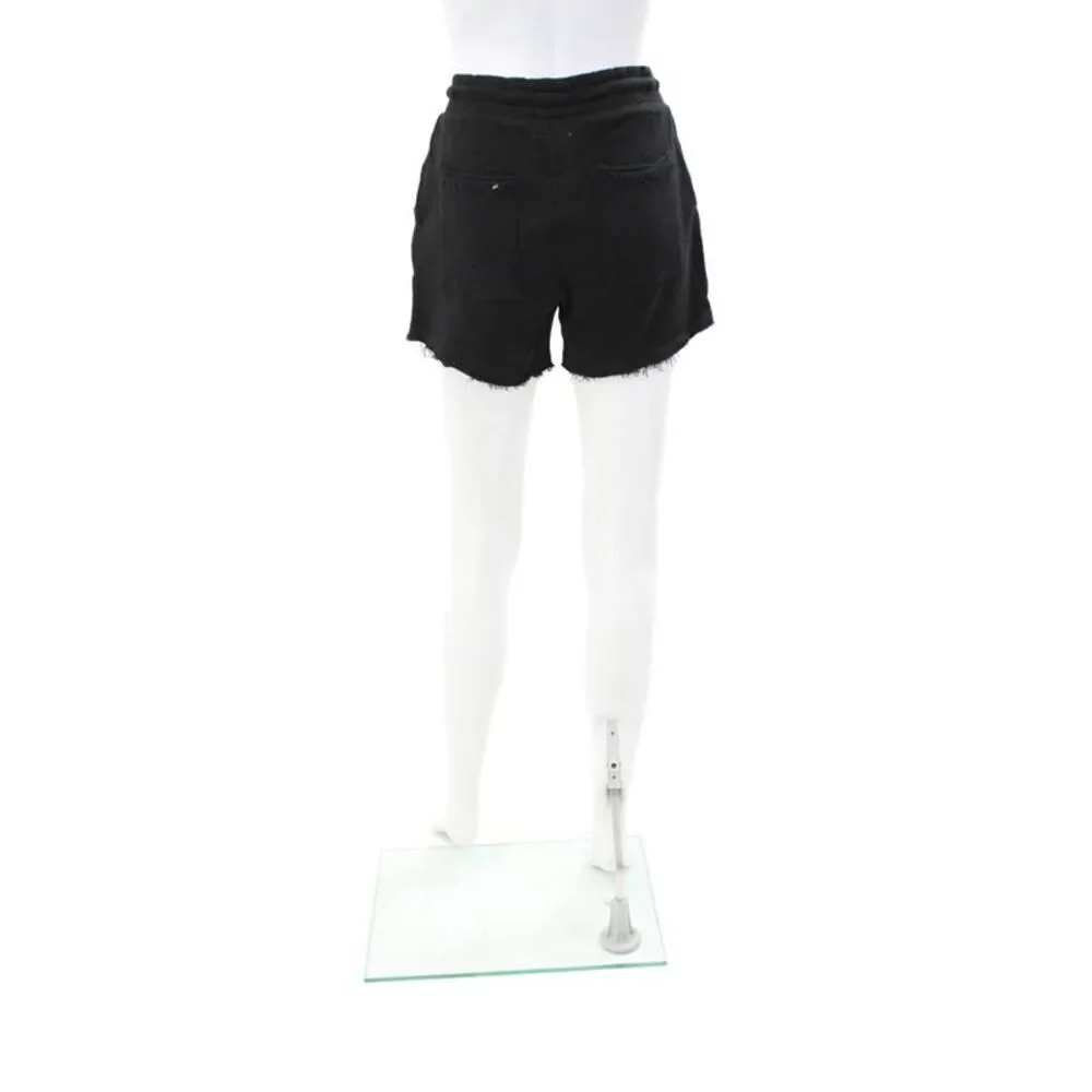 Chaser Womens Drawstring Waist Sweat Shorts Black Cotton Size XS